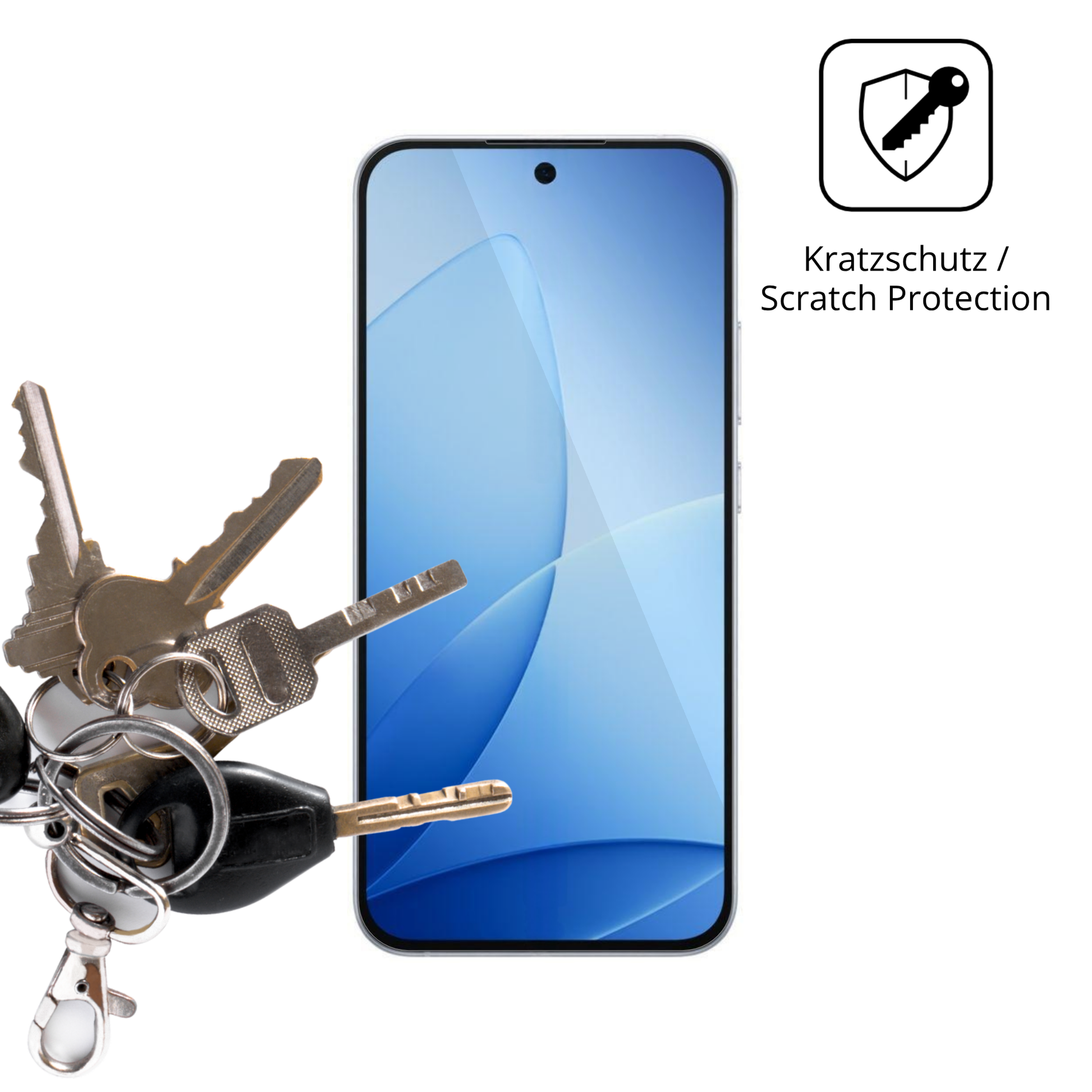 Schutz gegen Kratzer auf dem Oppo A6s Pro Glas durch Schlüssel oder Ähnliches