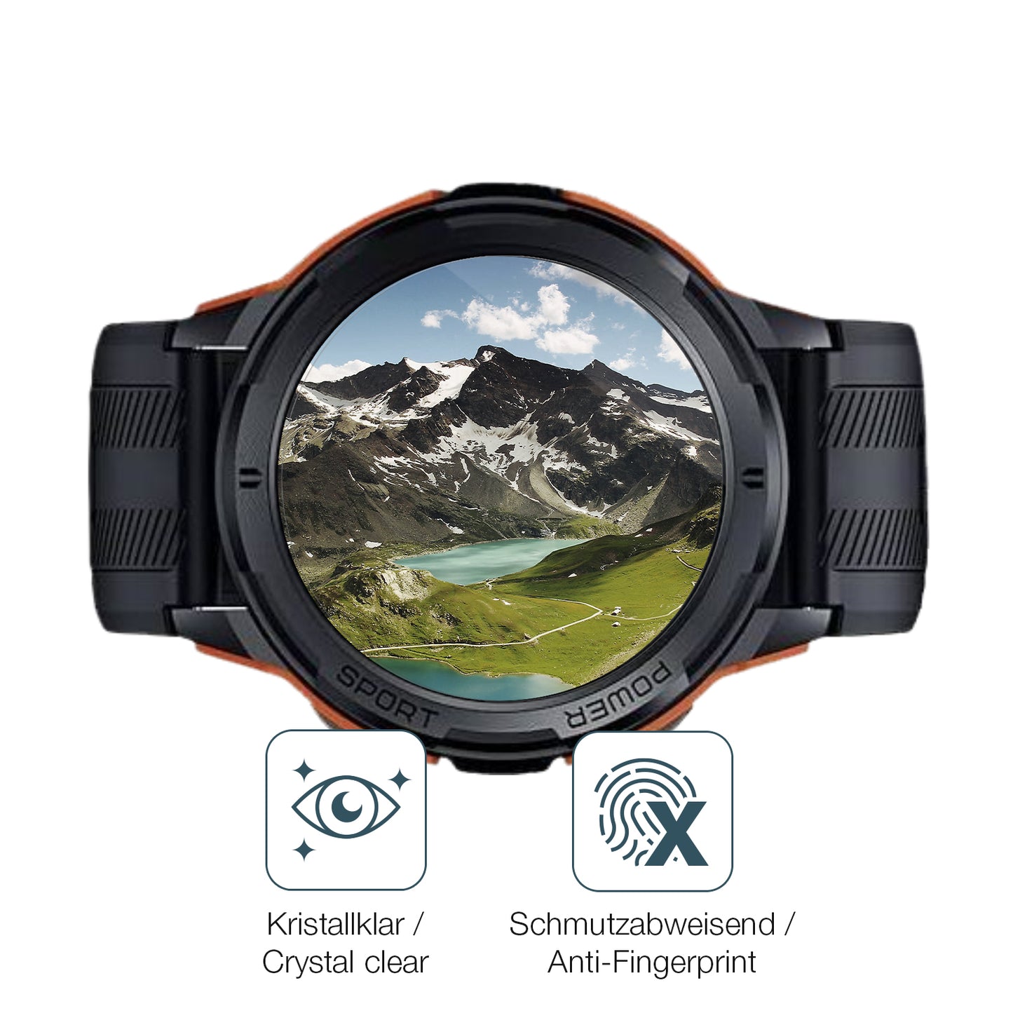 Flexible TPU-Folie passend zugeschnitten für Oukitel BT10 / BT103 Smartwatch, vollständige Abdeckung
