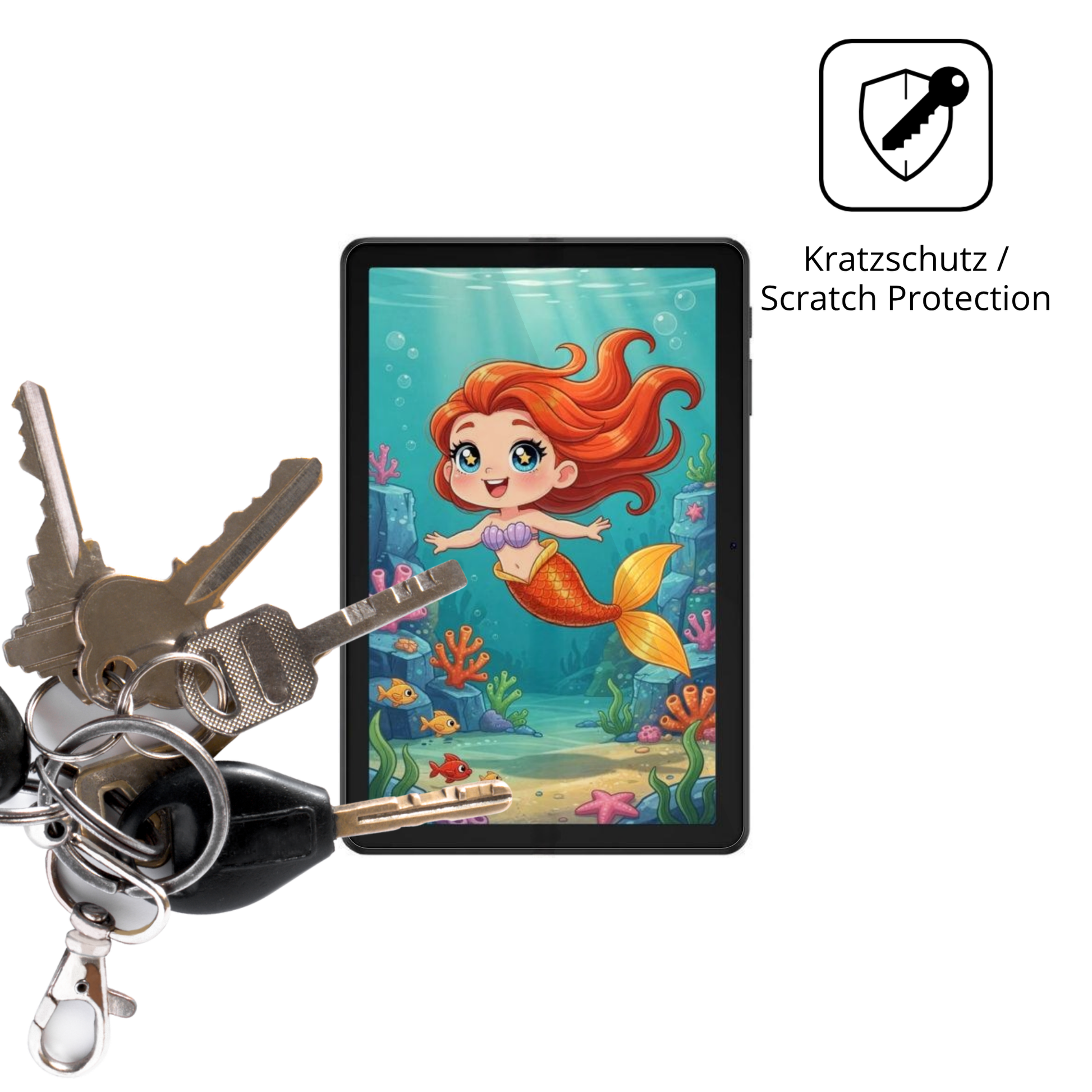 Schutz gegen Kratzer auf dem Pockam P10 Kid Glas durch Schlüssel oder Ähnliches