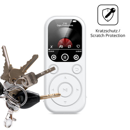 Schutz gegen Kratzer auf dem RWSRW MP301-BS MP3-Player Glas durch Schlüssel oder Ähnliches