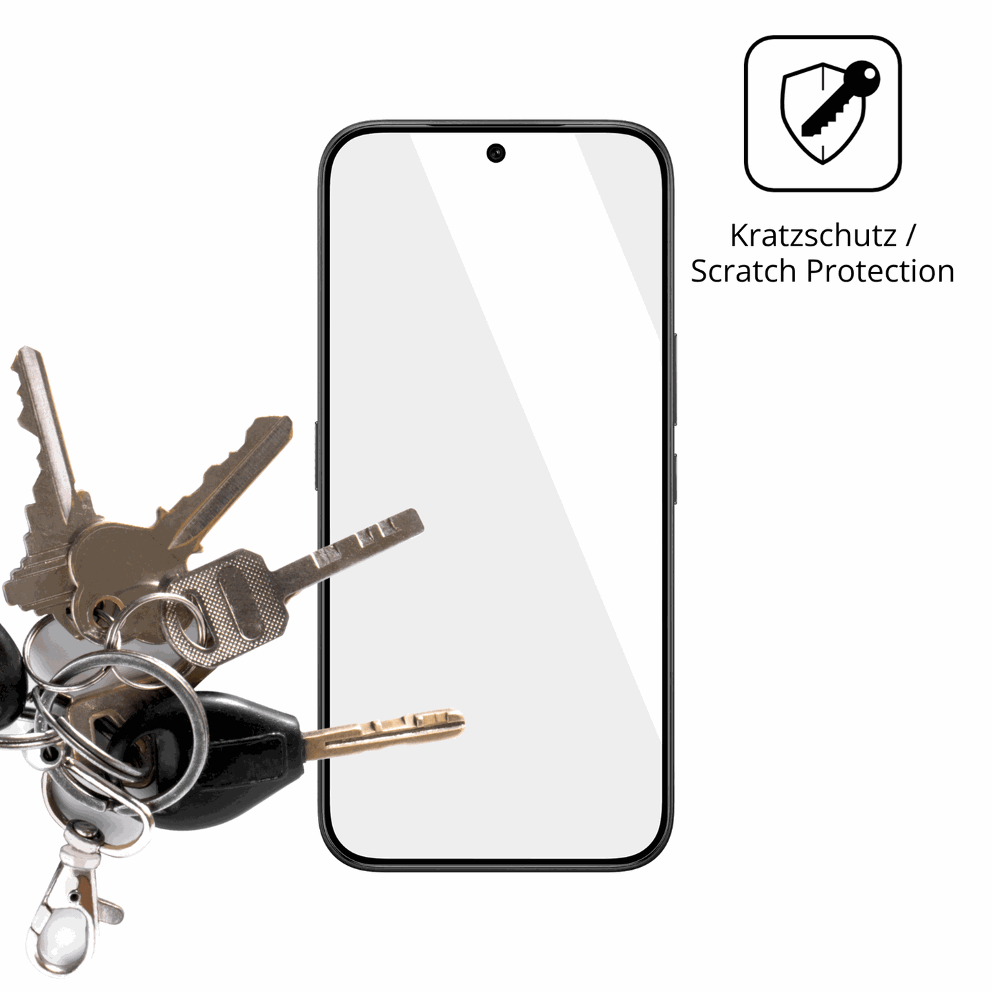Schutz gegen Kratzer auf dem Tecno Camon 50 Glas durch Schlüssel oder Ähnliches