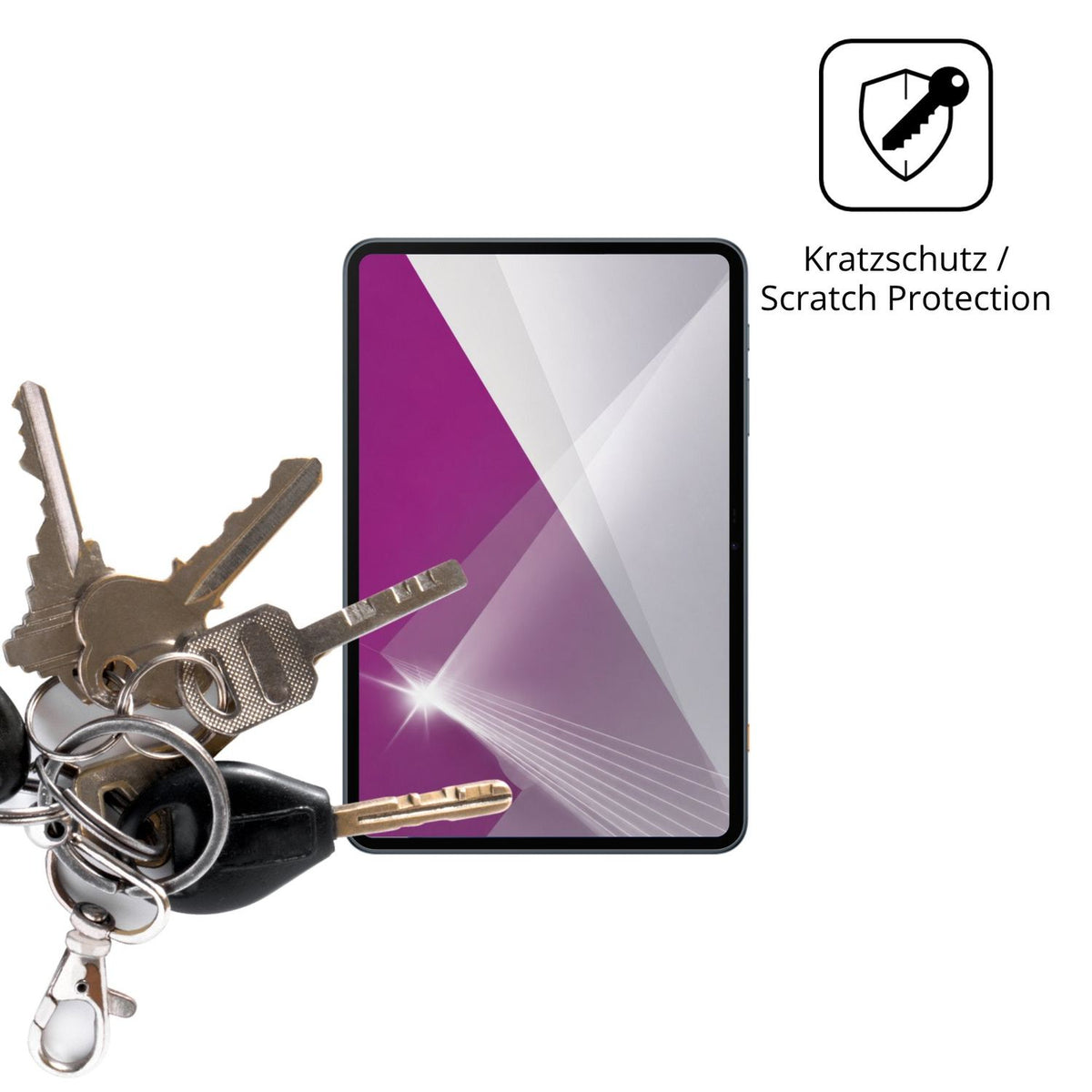 Schutz gegen Kratzer auf dem Tecno Megapad SE 2 Glas durch Schlüssel oder Ähnliches