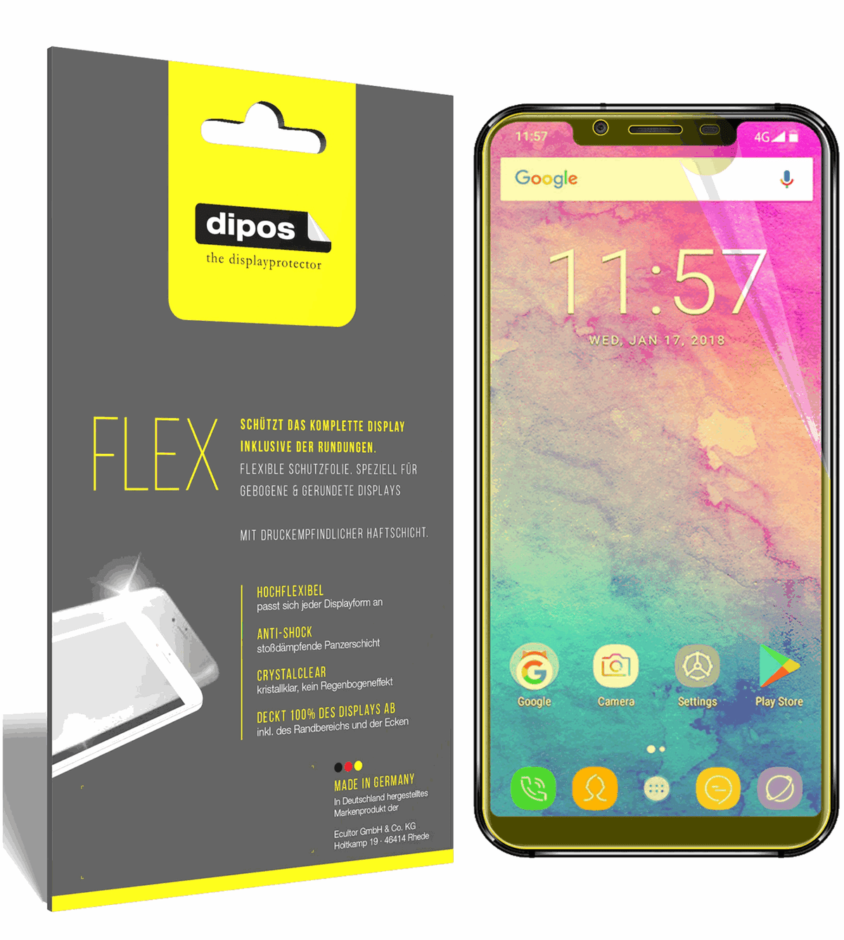 dipos FLEX 3x Clear Screen Protector for Oukitel U18
