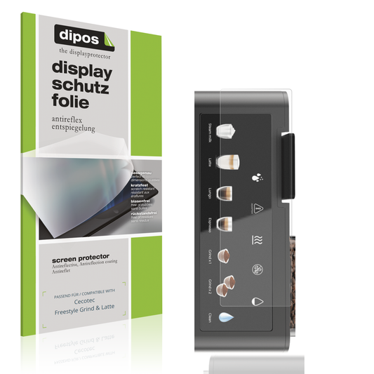 Matte Displayschutzfolie von dipos passend für Cecotec Freestyle Grind &amp; Latte, präziser Zuschnitt und blasenfrei montiert