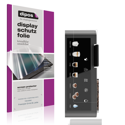 Klare Displayschutzfolie von dipos passend für Cecotec Freestyle Grind &amp; Latte, präziser Zuschnitt und blasenfrei montiert