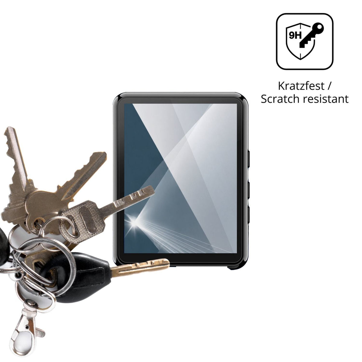 dipos Displayschutz für Cetoon T58-1 MP3-Player, transparente Oberfläche, perfekte Passform auch für die Rundungen