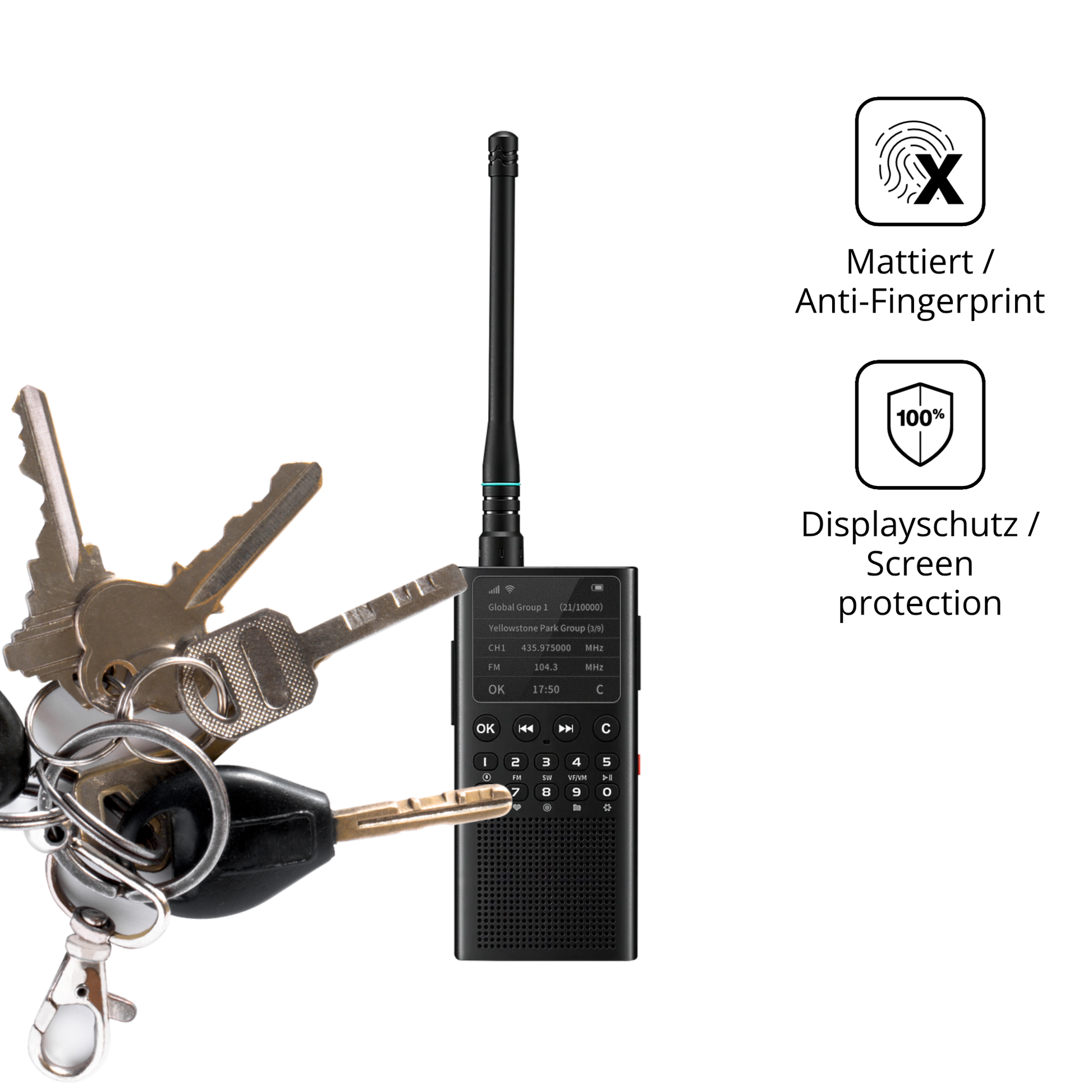 dipos Displayschutz für Choyong WT2, mattierte Oberfläche, Blickschutzfilter und perfekter Passform