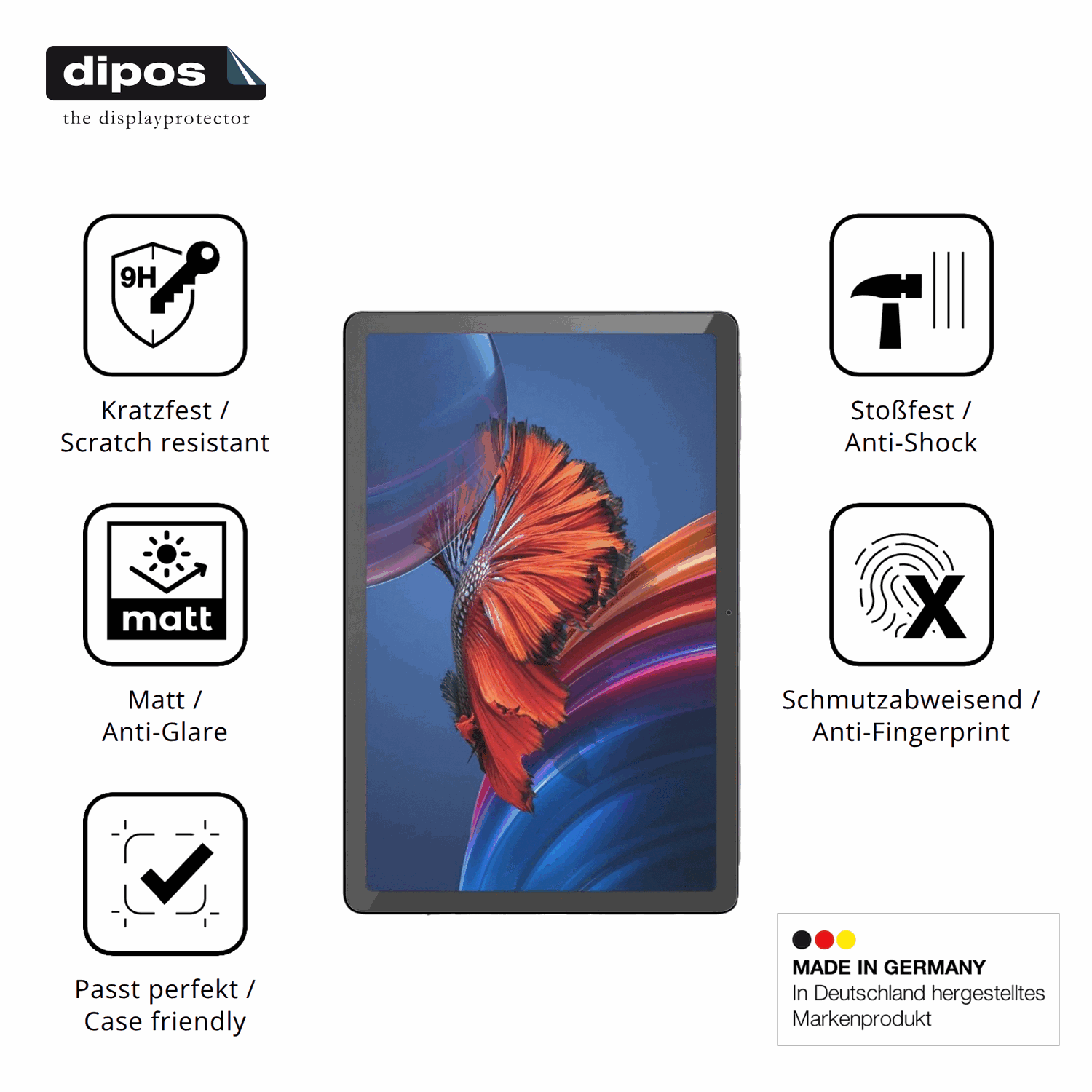 Displayschutz hergestellt in Deutschland, höchste Qualität made in Germany