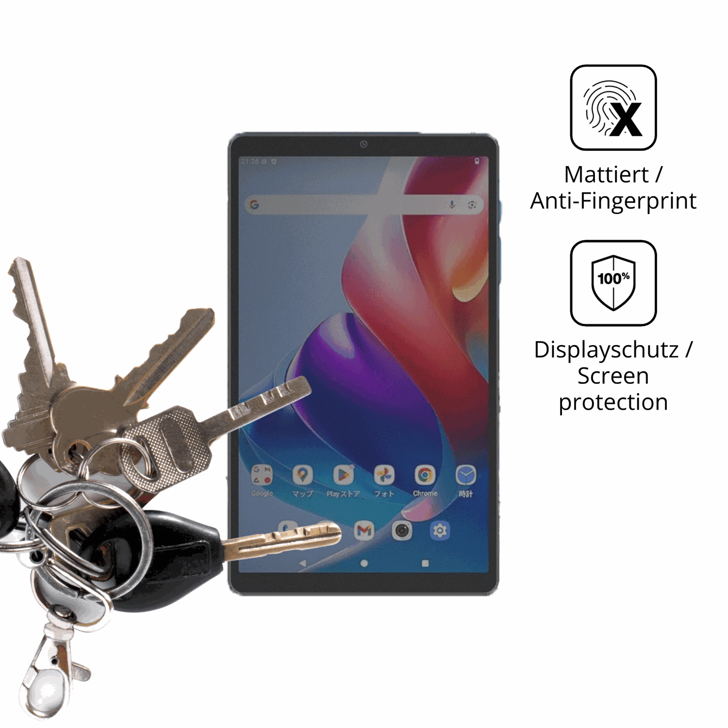 dipos Displayschutz für Chuwi AuPad Mini 8.7 Zoll, mattierte Oberfläche, Blickschutzfilter und perfekter Passform