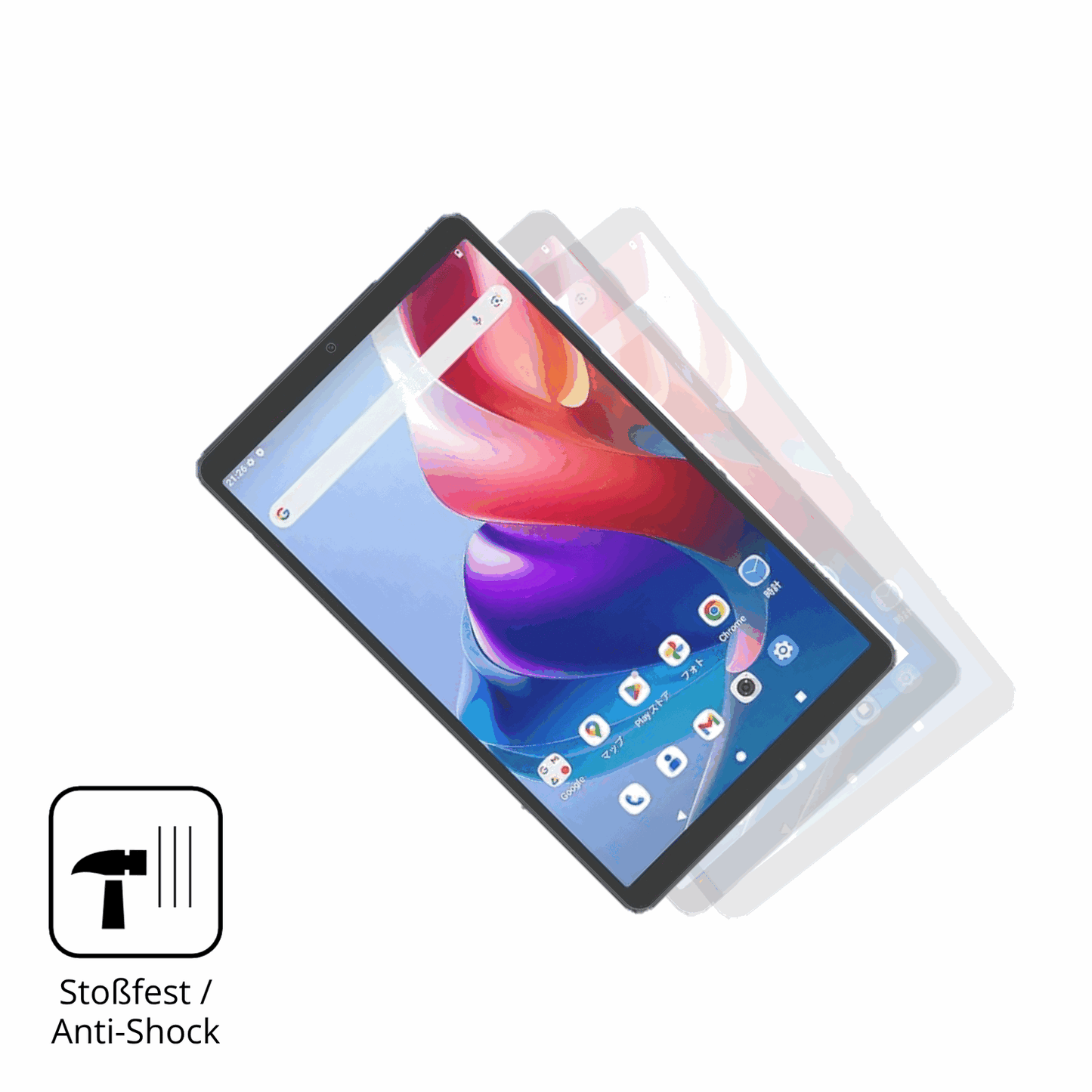 Schutz gegen Kratzer auf dem Chuwi AuPad Mini 8.7 Zoll Glas durch Schlüssel, Stöße gegen die Tischkante oder Stürze
