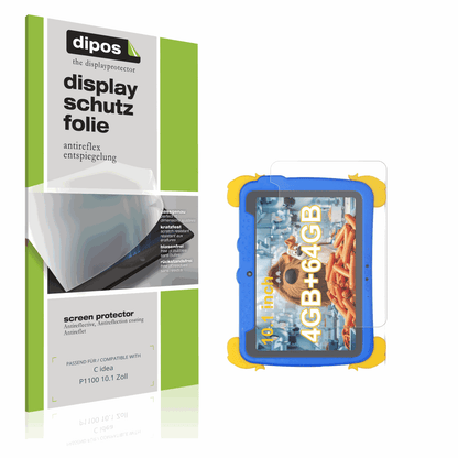 Matte Displayschutzfolie von dipos passend für C idea P1100 10.1 Zoll, präziser Zuschnitt und blasenfrei montiert