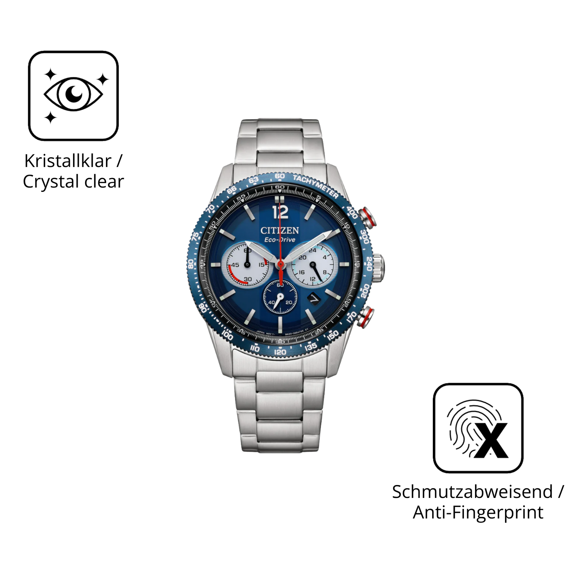 Flexible TPU-Folie passend zugeschnitten für Citizen CA4716-50L, vollständige Abdeckung