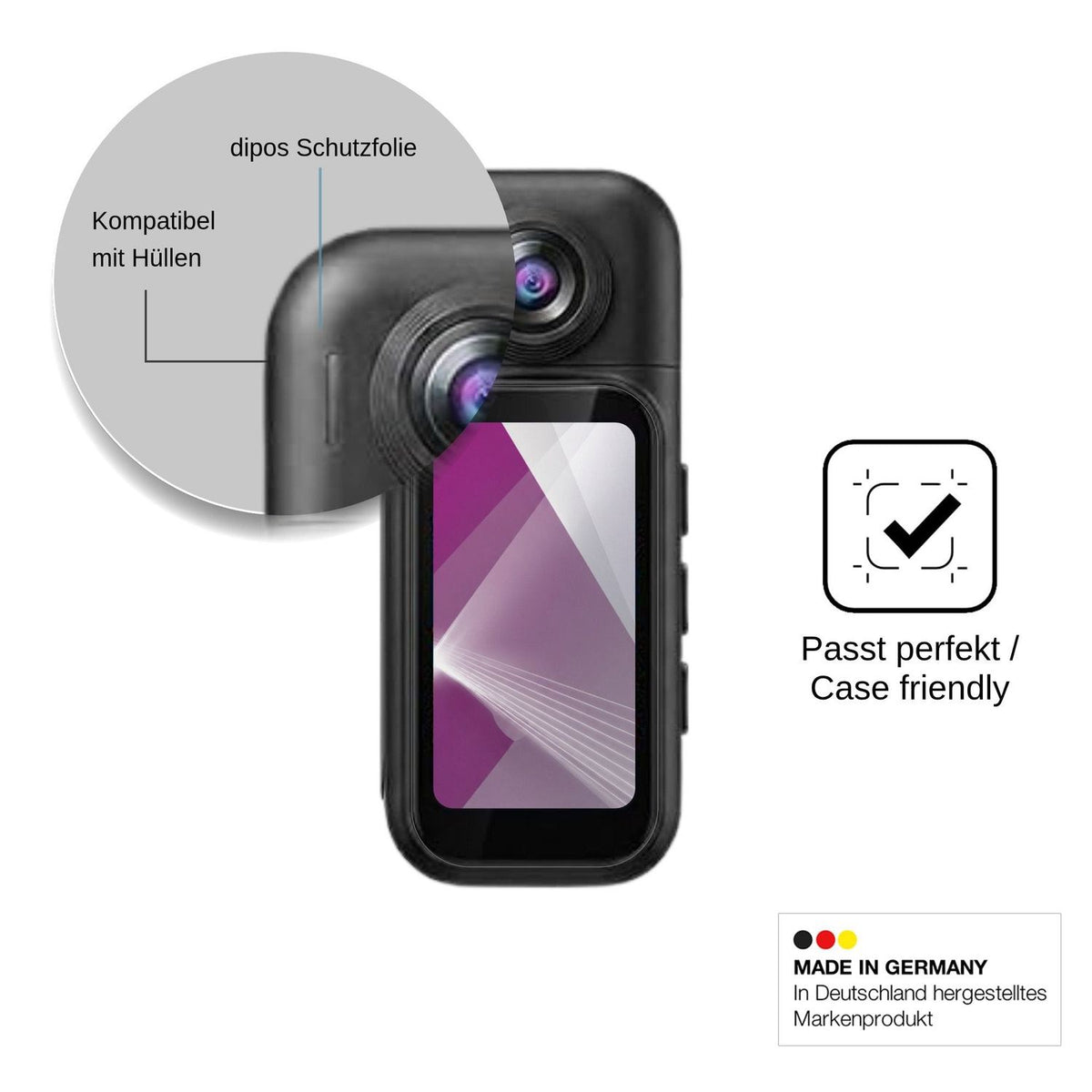 4x Screen Protector for AIKER H91 Action Cam Protection Crystal Clear dipos