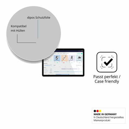 Schutzfolie mit optimaler Passform, zur Verwendung mit Hüllen geeignet