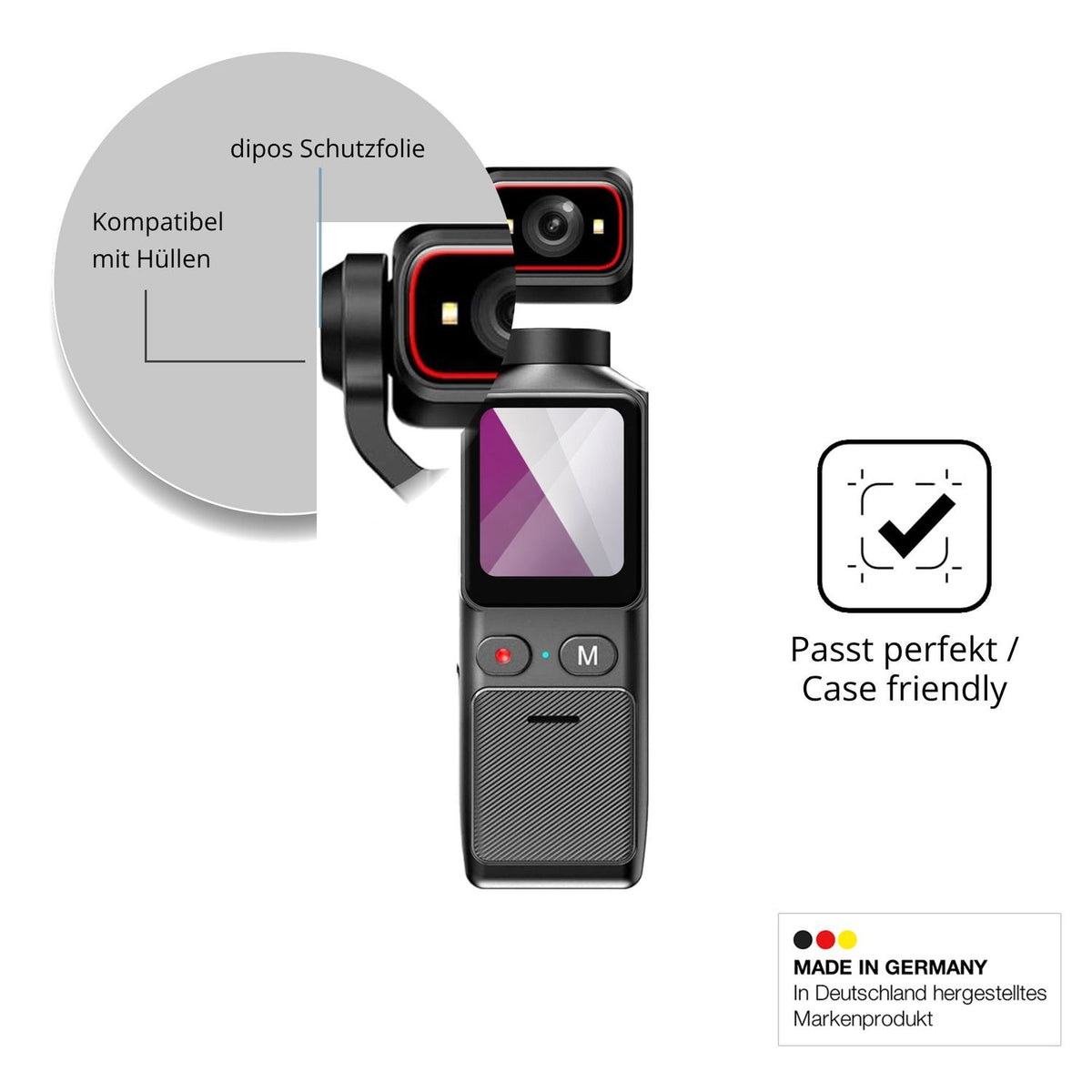 Schutzfolie mit optimaler Passform, zur Verwendung mit Hüllen geeignet