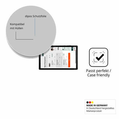 Schutzfolie mit optimaler Passform, zur Verwendung mit Hüllen geeignet