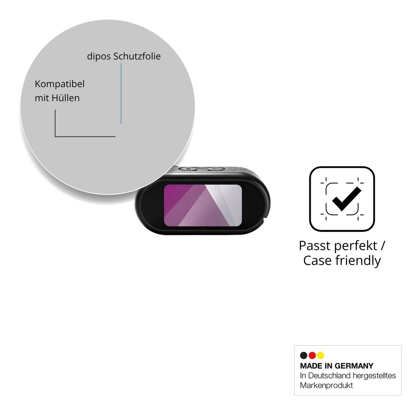 Schutzfolie mit optimaler Passform, zur Verwendung mit Hüllen geeignet