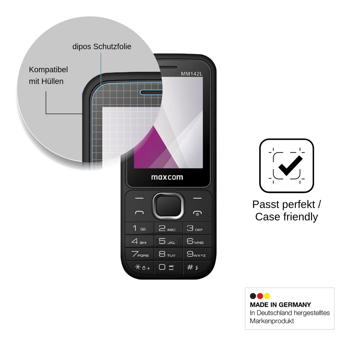 4x Screen Protector for MaxCom MM142L Protection Crystal Clear dipos