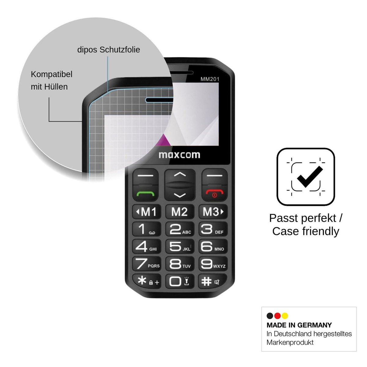 4x Screen Protector for MaxCom MM201 Protection Crystal Clear dipos