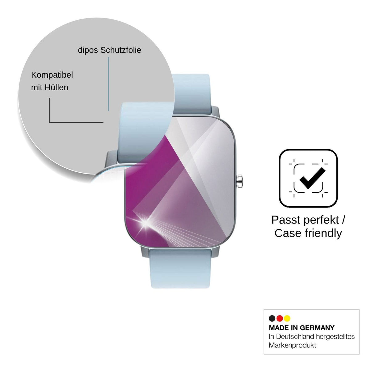 6x Screen Protector for Mopuea Smartwatch 1.4 Protection Crystal Clear dipos