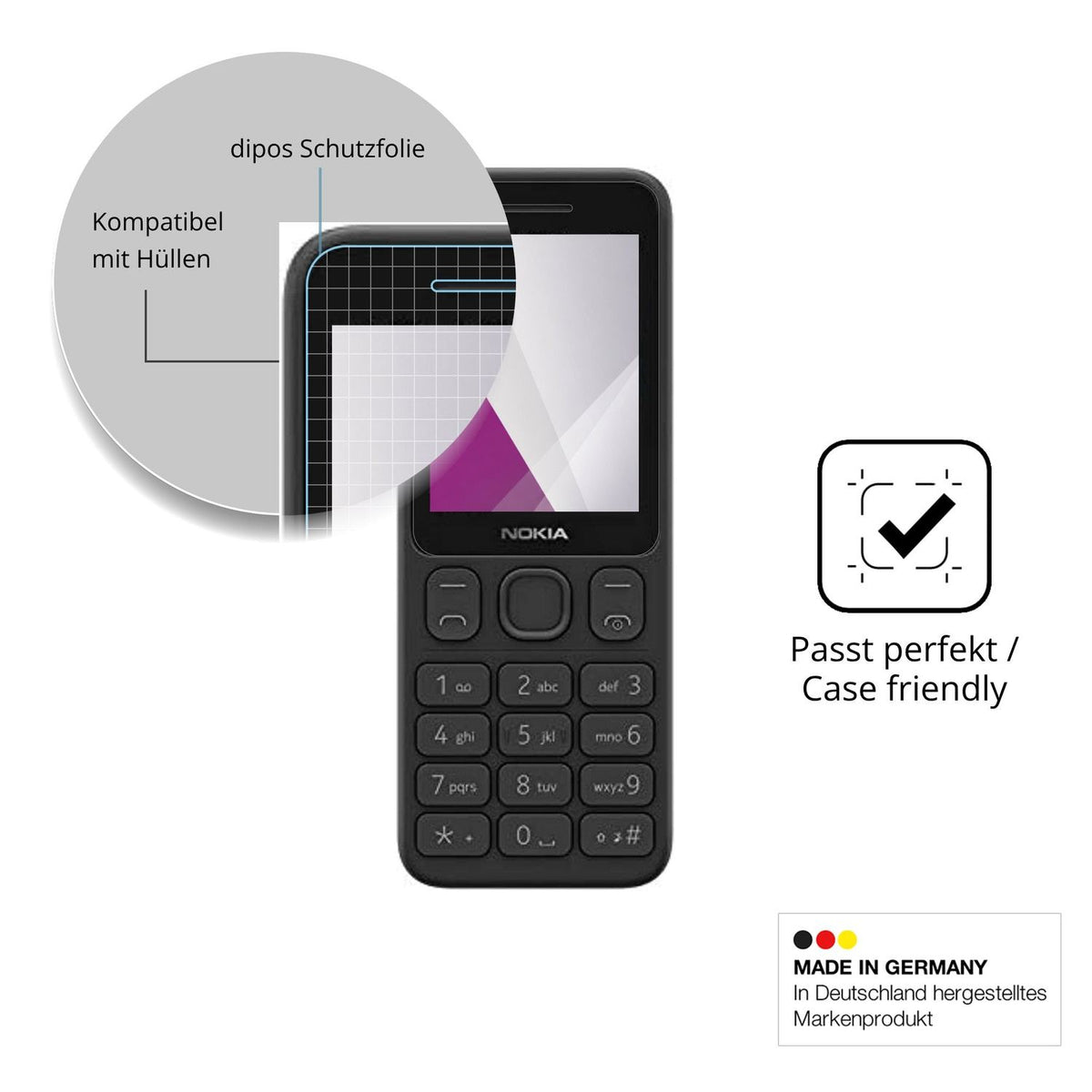 Schutzfolie mit optimaler Passform, zur Verwendung mit Hüllen geeignet
