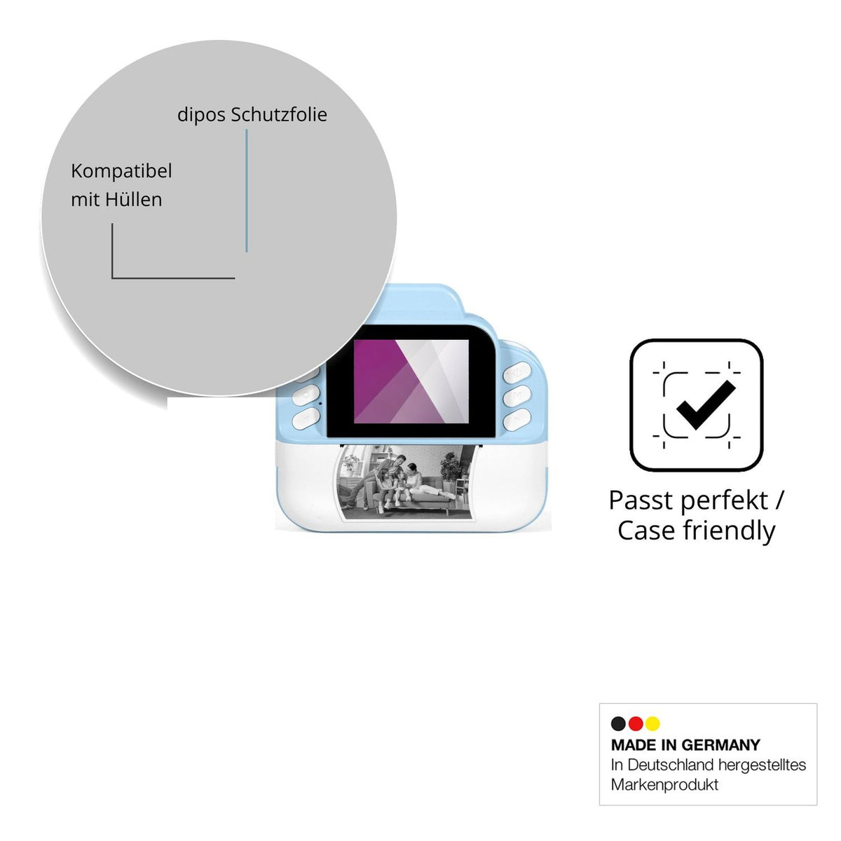 Schutzfolie mit optimaler Passform, zur Verwendung mit Hüllen geeignet
