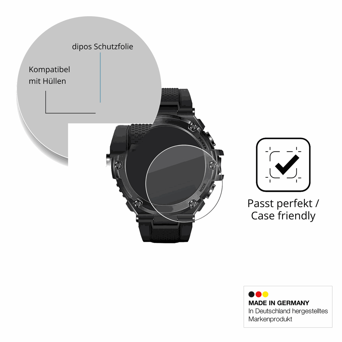 Schutzfolie mit optimaler Passform, zur Verwendung mit H�llen geeignet