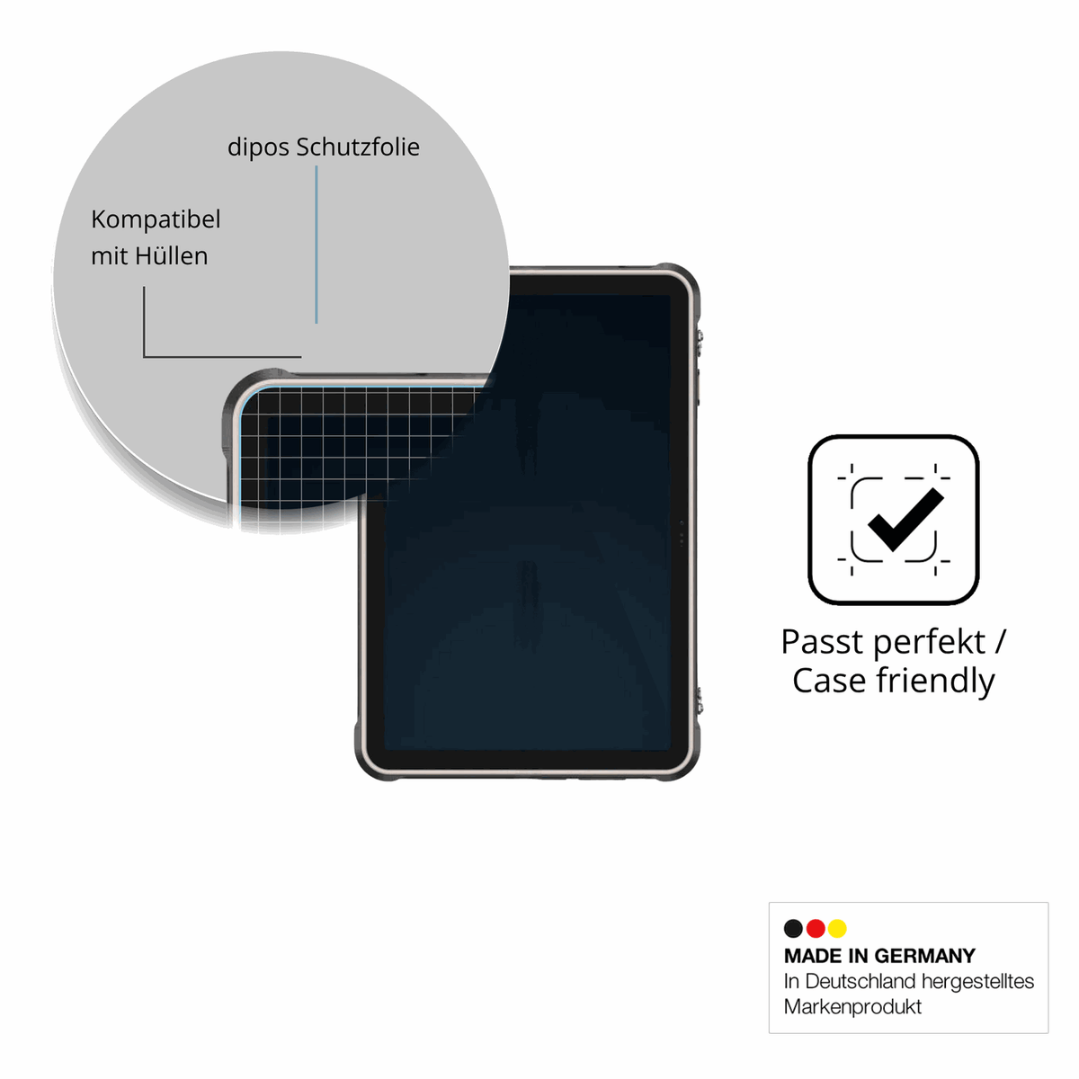 Schutzfolie mit optimaler Passform, zur Verwendung mit H�llen geeignet