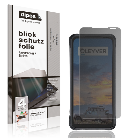 Blickschutzfolie von dipos passend für cleyverextreme 4g, präziser Zuschnitt und blasenfrei montiert