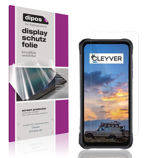 Klare Displayschutzfolie von dipos passend für cleyverextreme 4g, präziser Zuschnitt und blasenfrei montiert