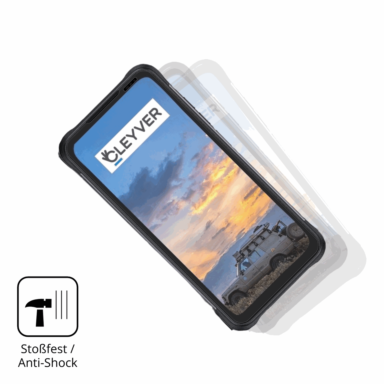 Schutz gegen Kratzer auf dem cleyverextreme 4g Glas durch Schlüssel, Stöße gegen die Tischkante oder Stürze