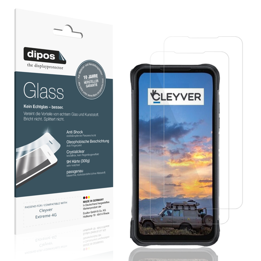 Klare Displayschutzfolie von dipos passend für cleyverextreme 4g, 9H kratzfest und blasenfrei montiert