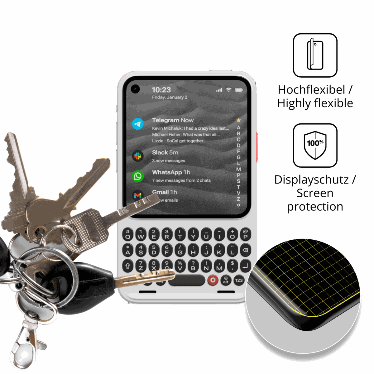 dipos Displayschutz f�r Clicks Communicator, transparente Oberfl�che, geringe Dicke und perfekte Passform