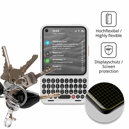 dipos Displayschutz f�r Clicks Communicator, transparente Oberfl�che, perfekte Passform auch f�r die Rundungen