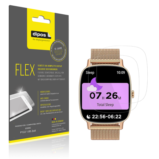 Klare Displayschutzfolie von dipos passend für coioc P122 1.85 Zoll, 100% Displayabdeckung und blasenfreie Montage