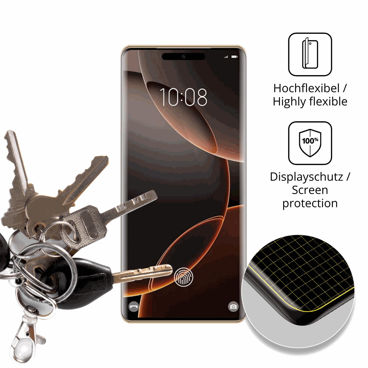 dipos Displayschutz für Condor 80 Pro, transparente Oberfläche, geringe Dicke und perfekte Passform