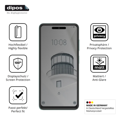 Flexible TPU-Folie passend zugeschnitten für condornova 70 se, mit Privatsphäre-Schutz durch Sichtschutz-Folie