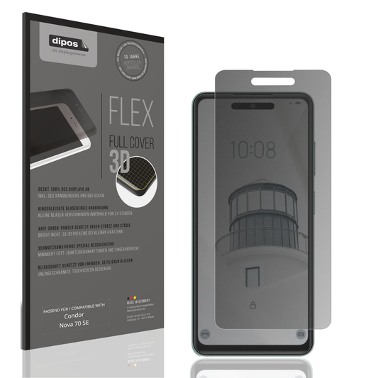 Blickschutzfolie von dipos passend für condornova 70 se, 100% Displayabdeckung und blasenfreie Montage