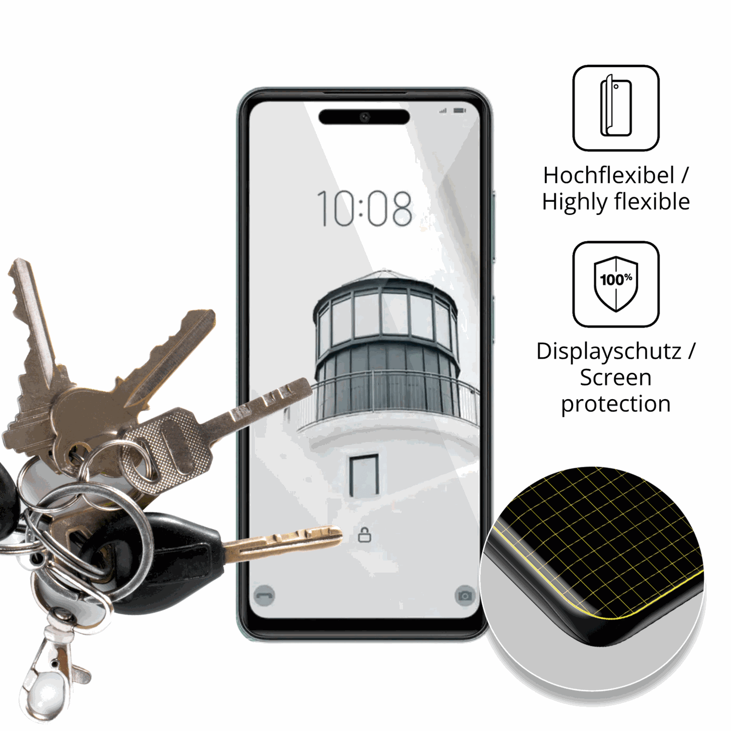 dipos Displayschutz für condornova 70 se, transparente Oberfläche, geringe Dicke und perfekte Passform