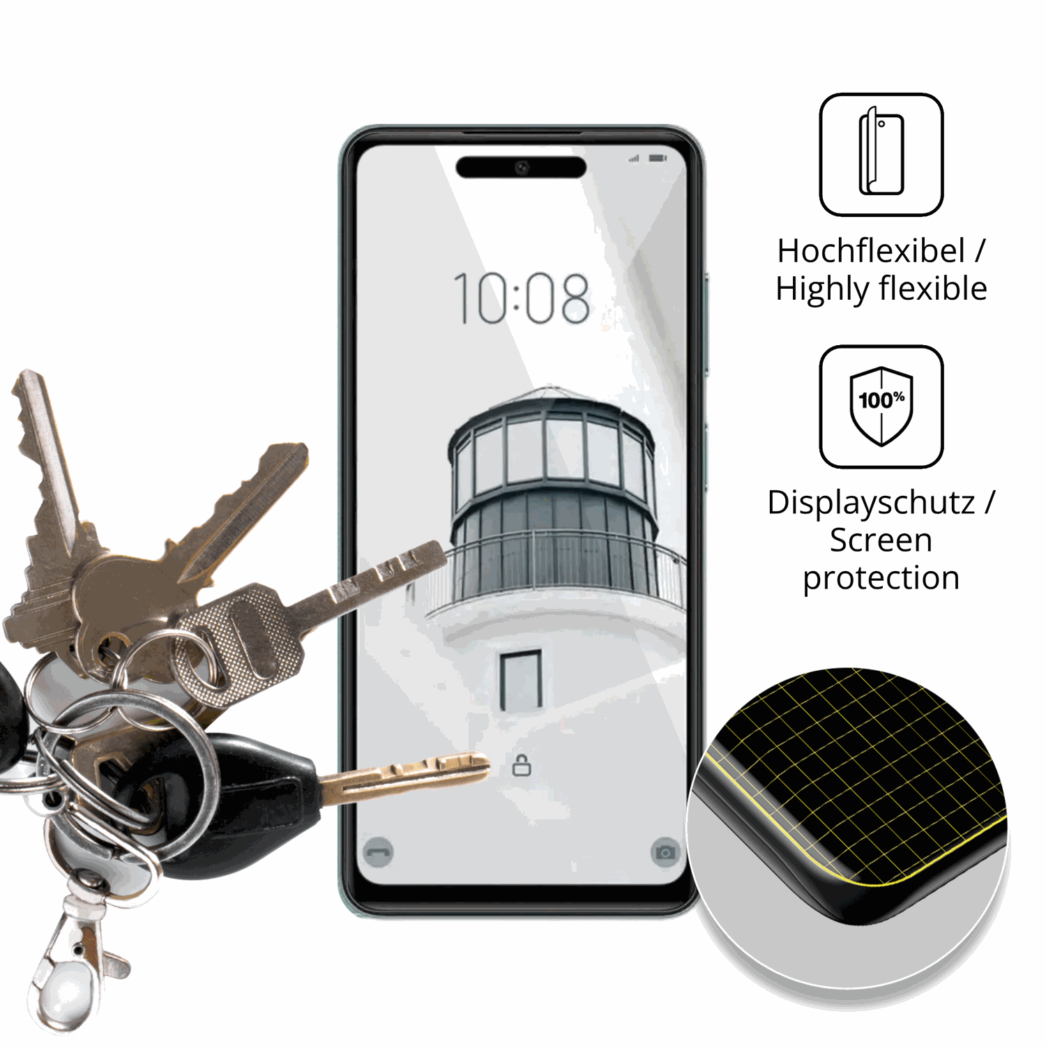 dipos Displayschutz für condornova 70 se, transparente Oberfläche, geringe Dicke und perfekte Passform