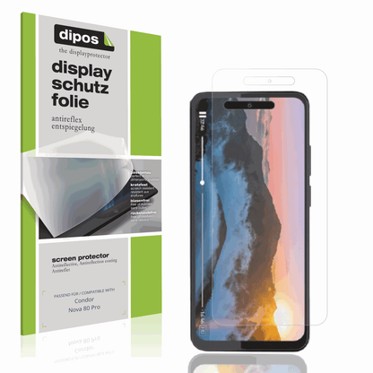 Matte Displayschutzfolie von dipos passend für Condor Nova 80 Pro, präziser Zuschnitt und blasenfrei montiert