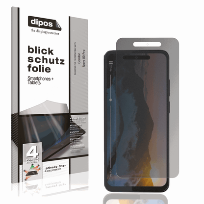 Blickschutzfolie von dipos passend für Condor Nova 80 Pro, präziser Zuschnitt und blasenfrei montiert