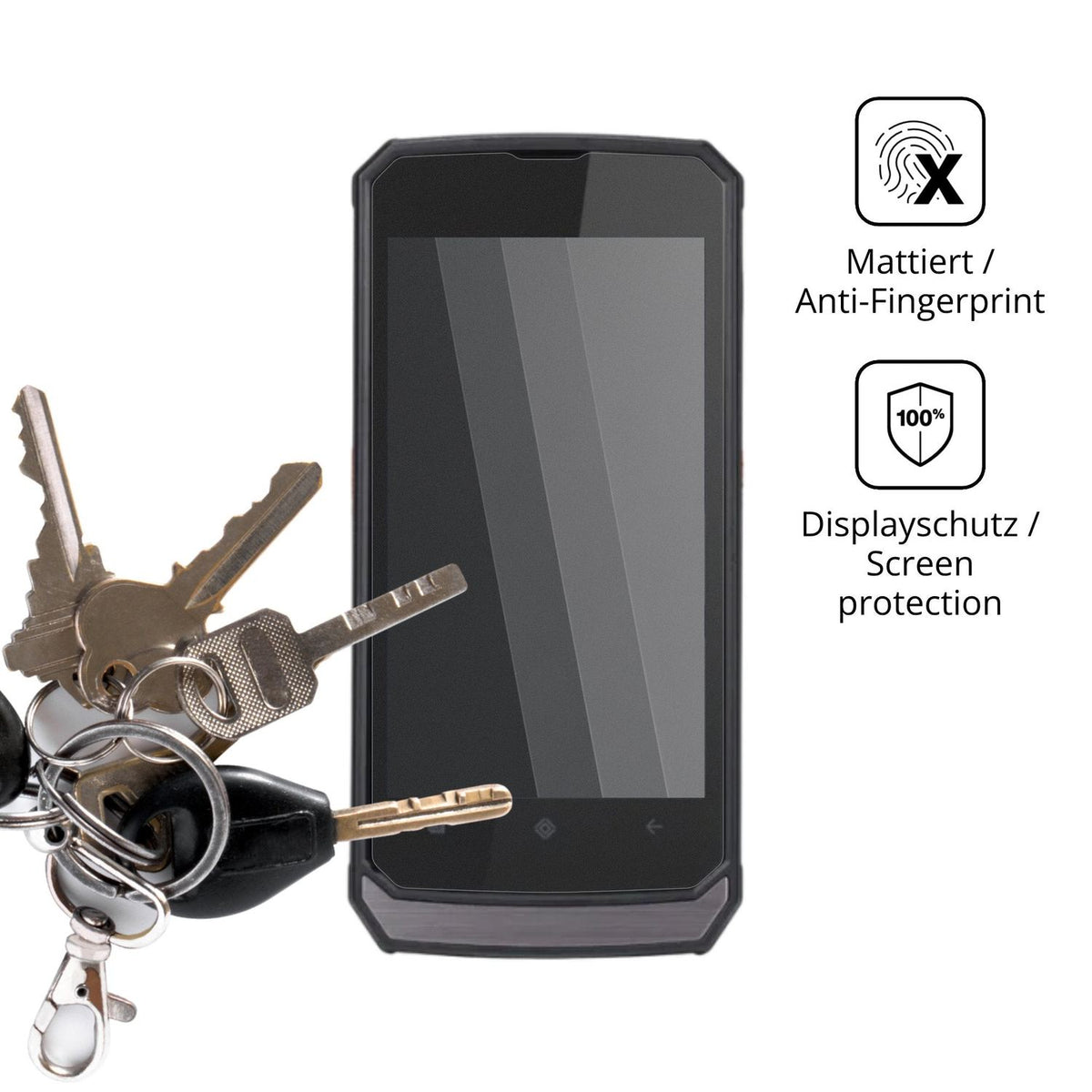 dipos Displayschutz für Conker SX5L, mattierte Oberfläche, Blickschutzfilter und perfekter Passform