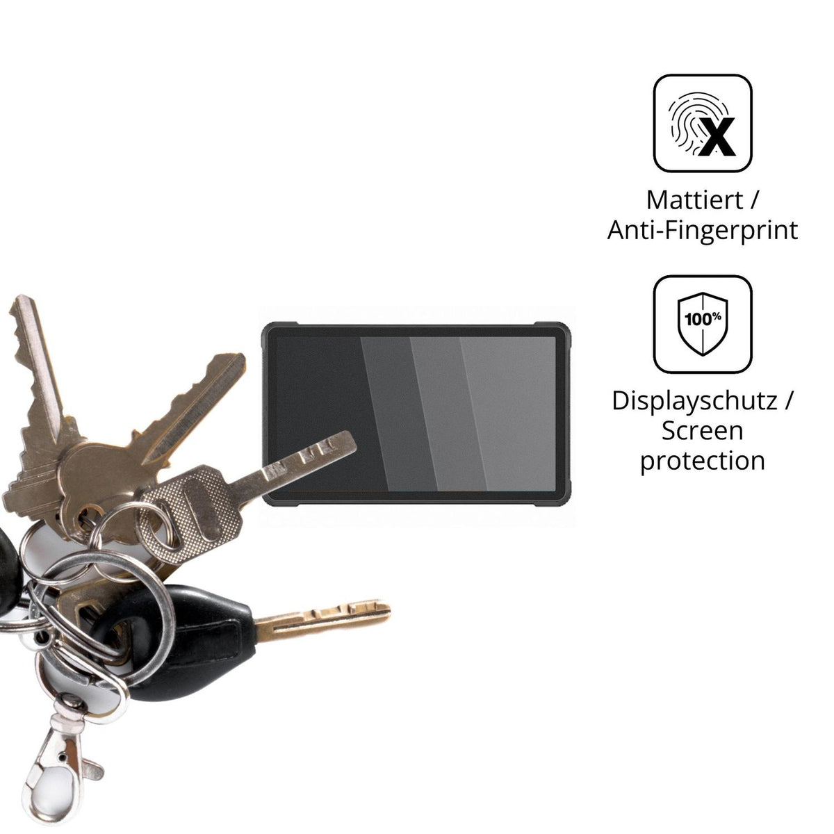 dipos Displayschutz für Conker SX87, mattierte Oberfläche, Blickschutzfilter und perfekter Passform