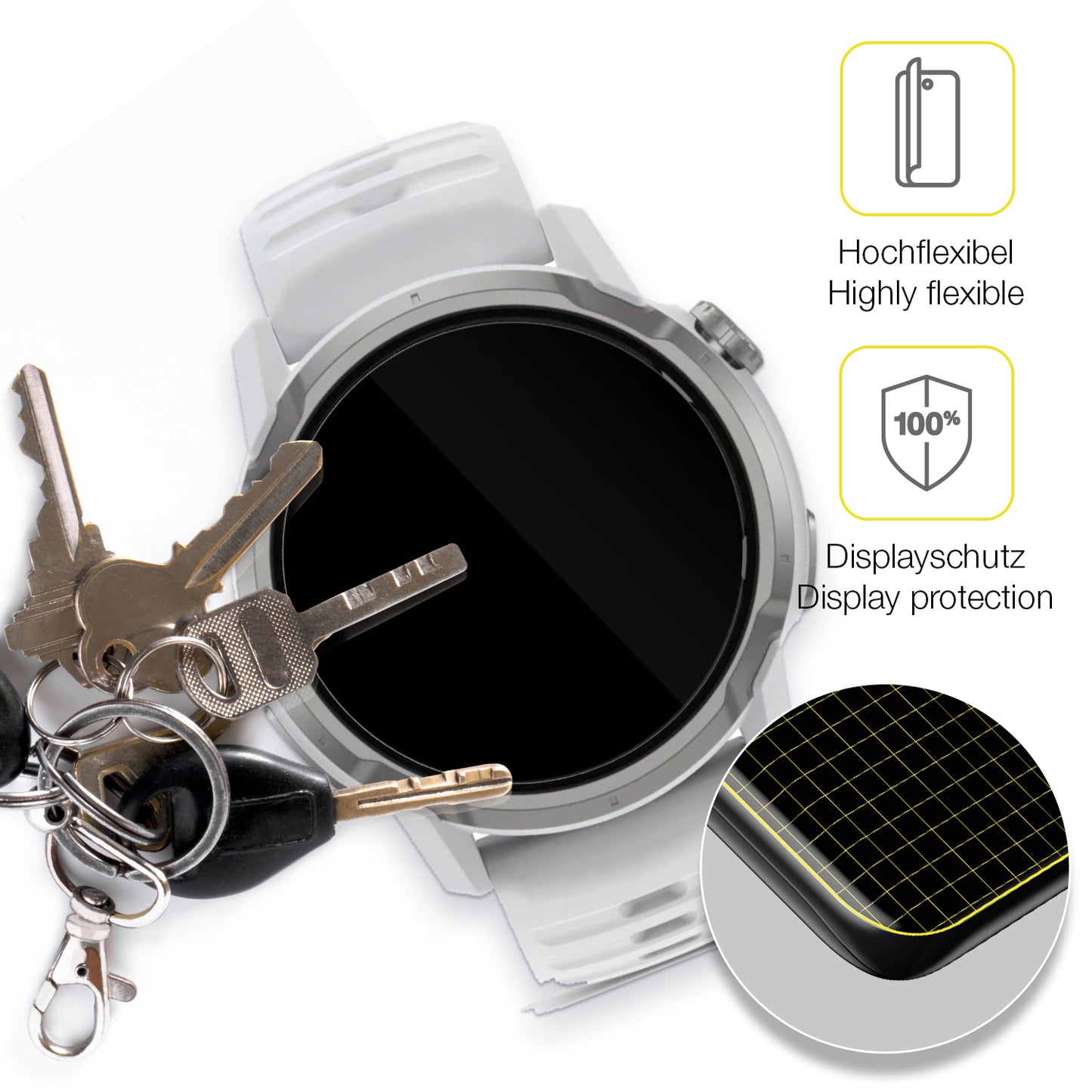 dipos Displayschutz für Coros Apex 4 42mm, transparente Oberfläche, geringe Dicke und perfekte Passform