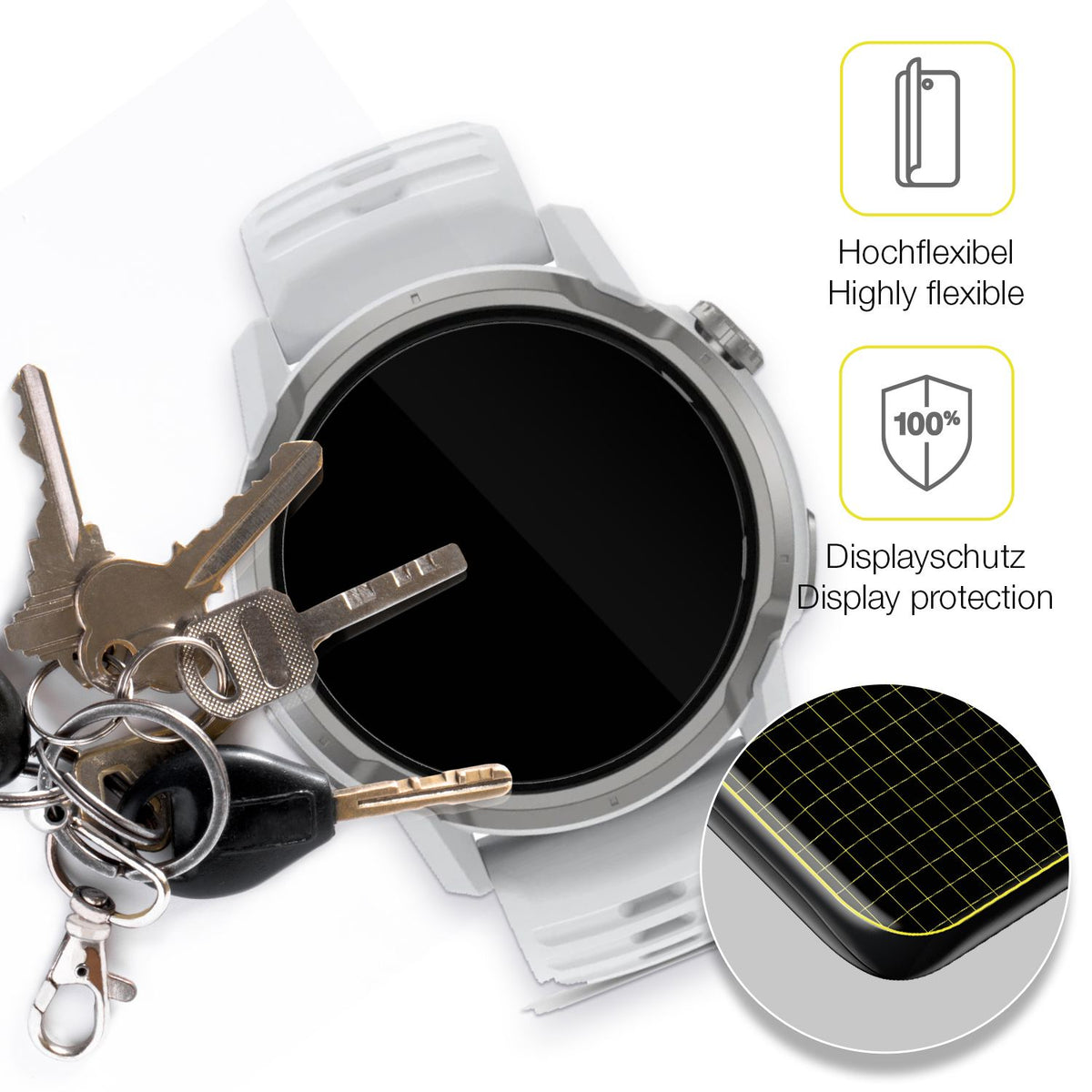 dipos Displayschutz für Coros Apex 4 46mm, transparente Oberfläche, geringe Dicke und perfekte Passform