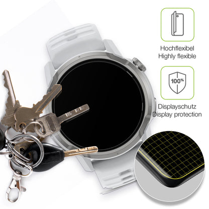 dipos Displayschutz für Coros Apex 4 46mm, transparente Oberfläche, perfekte Passform auch für die Rundungen