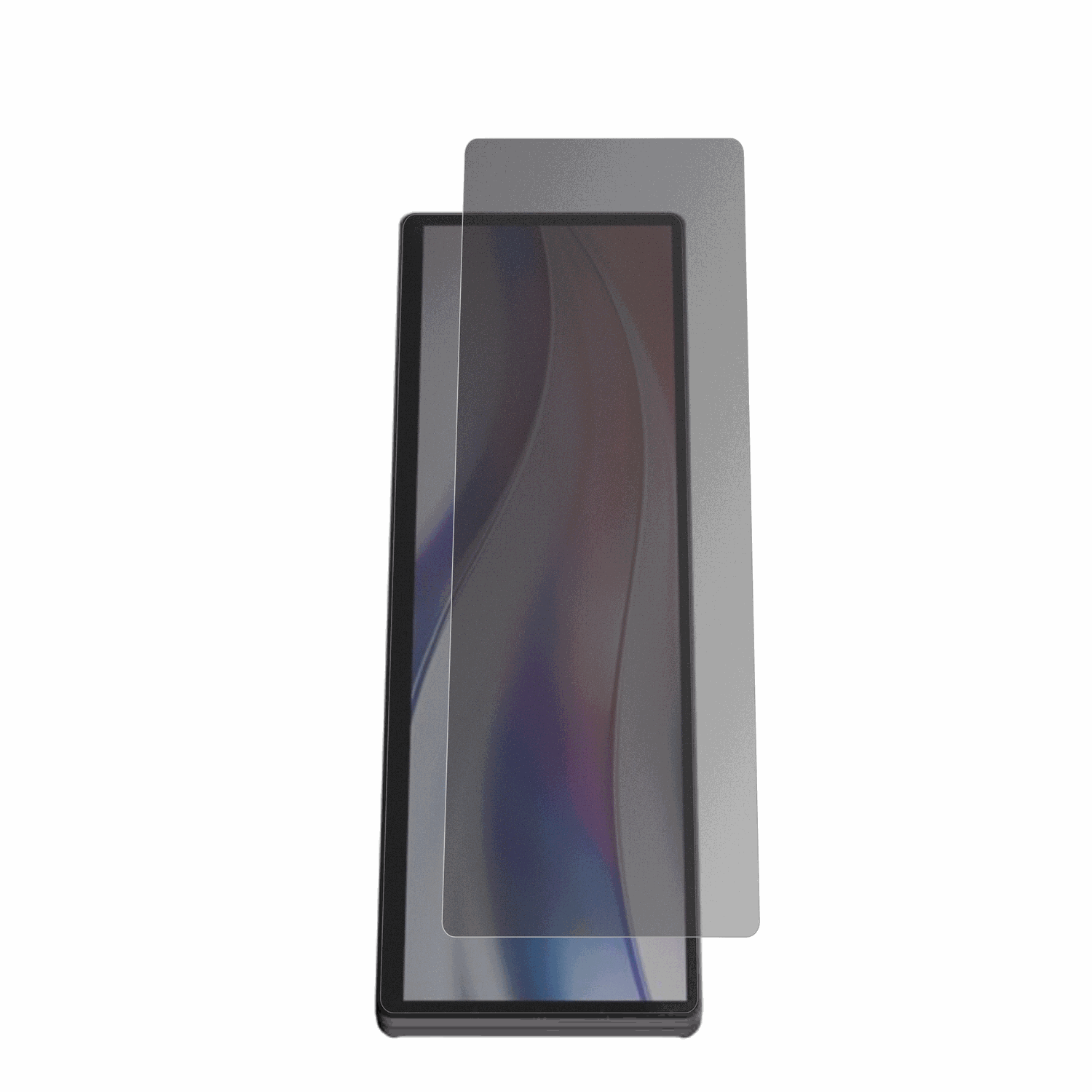 CorsairXeneon Edge 14.5 Zoll mit aufgebrachtem dipos Displayschutz, der seitliche Einblicke blockiert