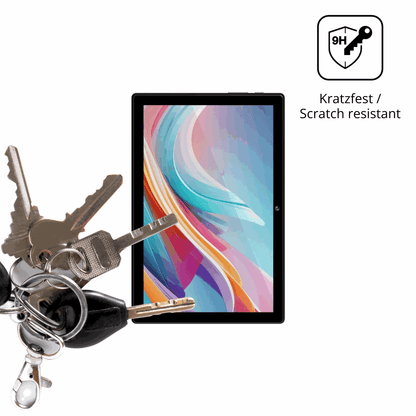 dipos Displayschutz für Crelander T40 10.1, transparente Oberfläche, perfekte Passform auch für die Rundungen