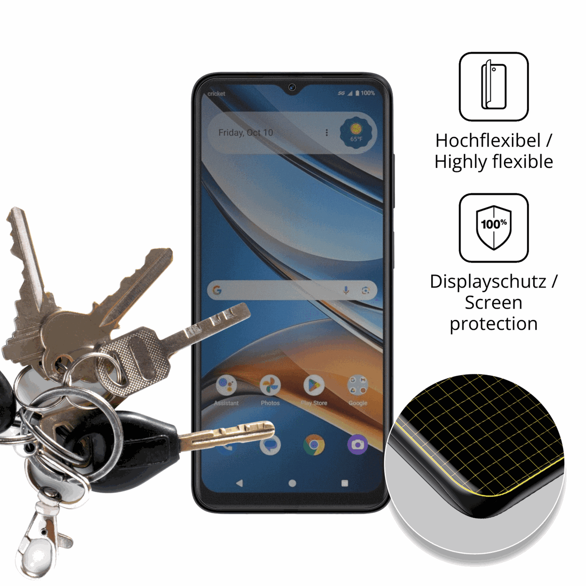 dipos Displayschutz für Cricket Icon 2026, mit Blickschutzfilter und perfekter Passform auch für die Rundungen